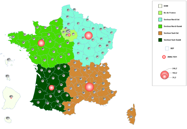 Carte paramtre par secteurs